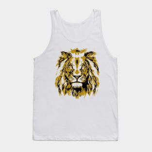 Beige Lion Head - Lion Portrait - Tigazprint Tank Top